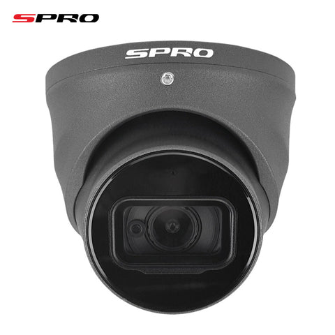 SPRO 8MP IP Turret Security Camera with built-in microphone, featuring a 2.8mm fixed lens for wide-angle, high-resolution video and audio recording