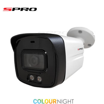 5MP SPRO Fixed Lens CCTV with 40m LED and ColourNight - Enhanced night vision, allowing for extremely detailed images at night.