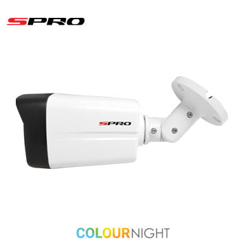 5MP SPRO Fixed Lens CCTV with 40m LED and ColourNight - Enhanced night vision, allowing for extremely detailed images at night.