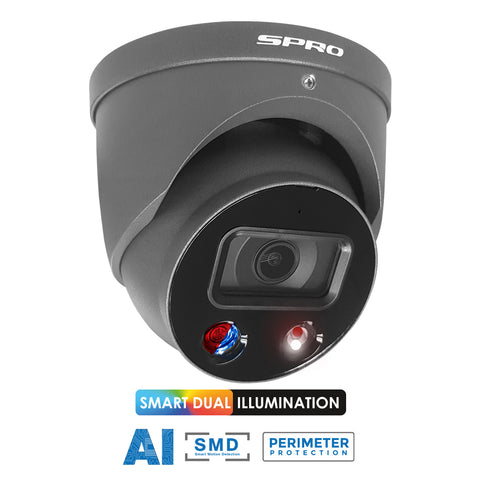 SPRO 5MP IP Smart Dual Illumination Turret with Active Deterrence