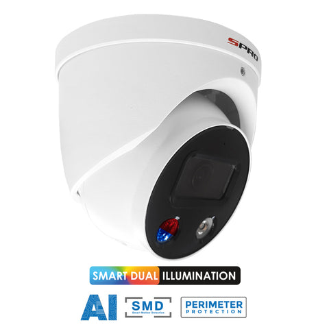 SPRO 5MP IP Smart Dual Illumination Turret with Active Deterrence