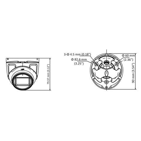 HiLook THC-T120-MS 2.8MM 2MP TVI Mini Turret with Mic 2.8mm