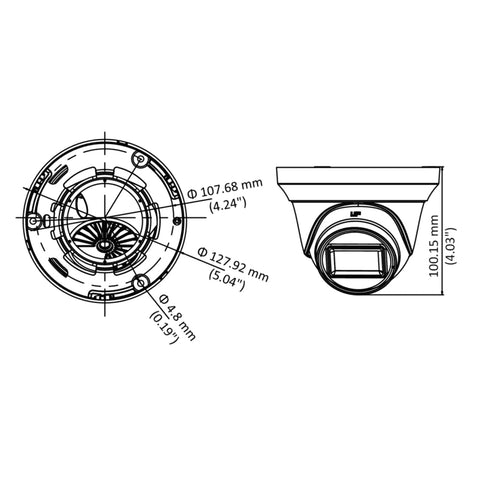 HiLook THC-T220-MS 2.8MM 2MP TVI Turret with Mic 2.8mm